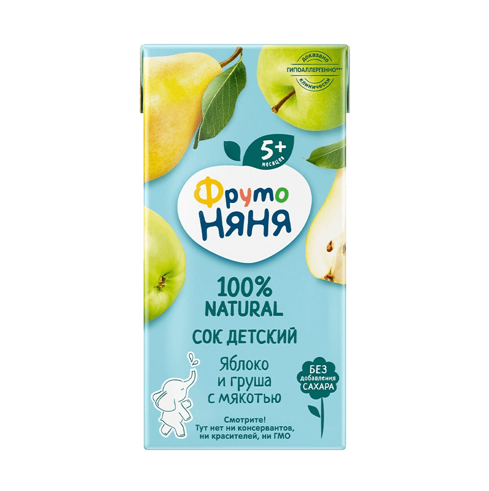 Ֆրուտո նյանյա հյութ խնձոր և տանձ 5 ամս 200մլ №1