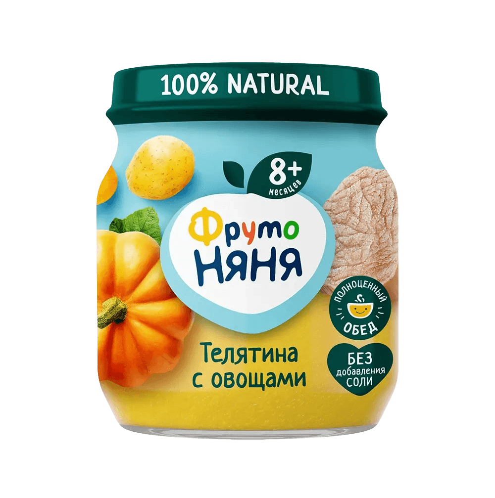 Ֆրուտո նյանյա խյուս հորթի միս բանջարեղենով 8ամս. 100գրամ №1