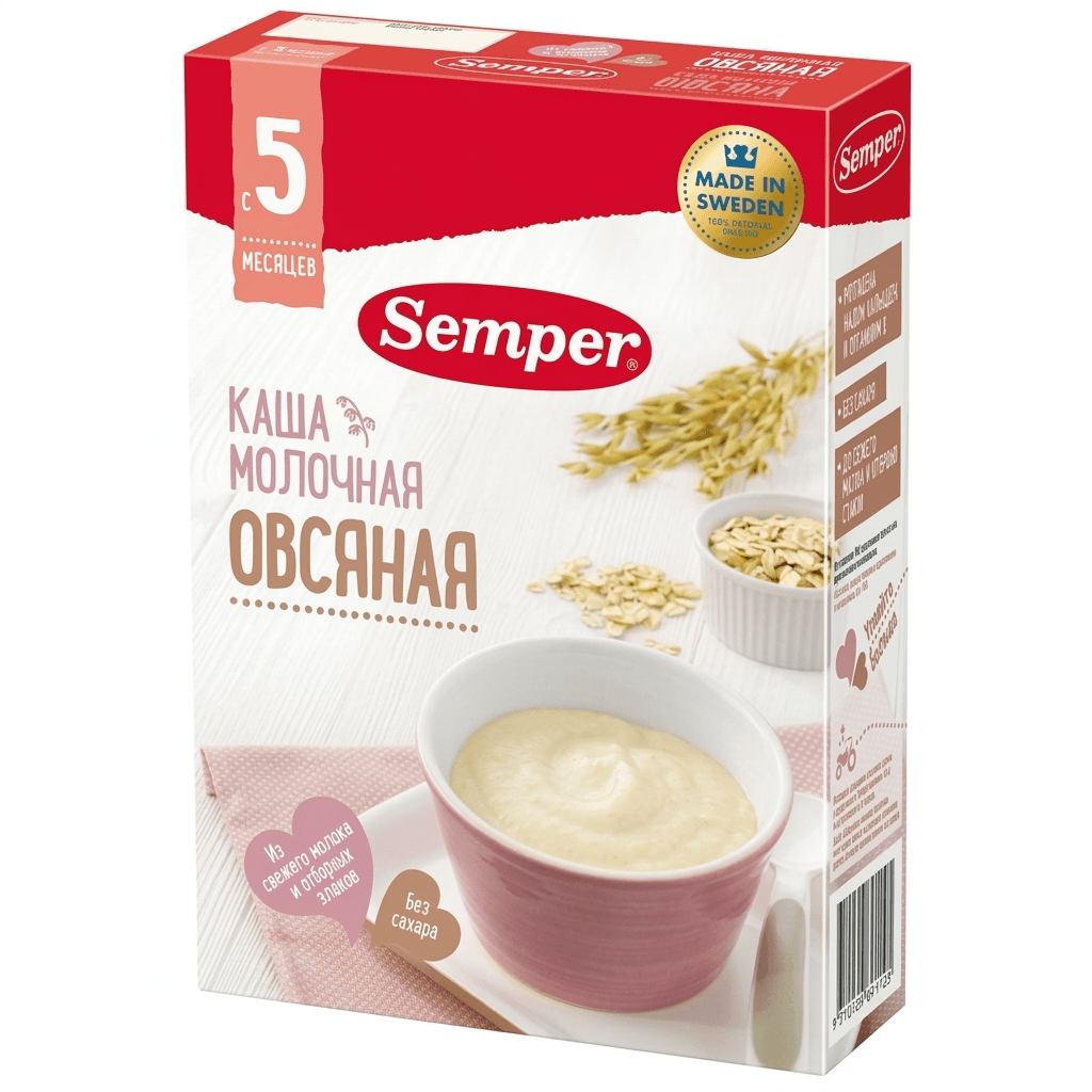 Սեմպեր կաթնային շիլա վարսակի 180գ №1