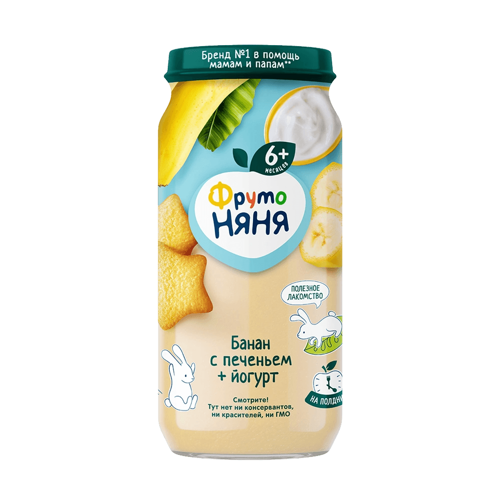 ֆրուտո նյանյա խյուս յոգուրտ բանան թխվածքաբլիթ 6+ 250գ №1