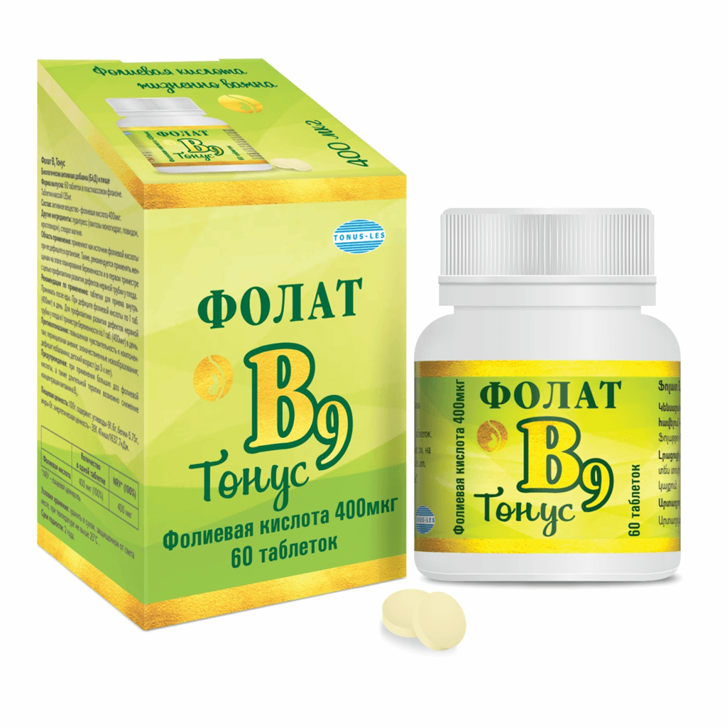 Ֆոլատ B9 Տոնուս դեղահաբ 400մկգ №60