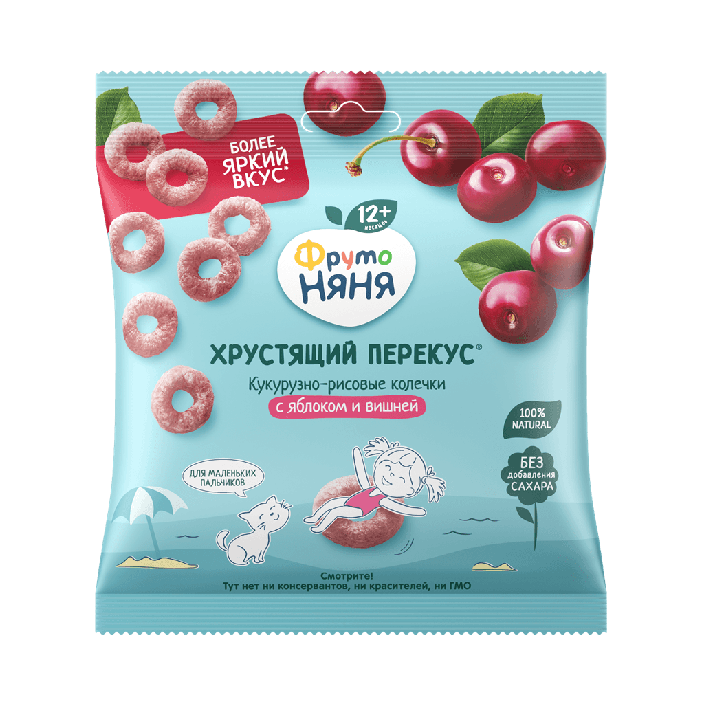 Ֆրուտո նյանյա Փչակներ եգիպտցորենի-բրնձի, խնձորի, բալի 21գ №1