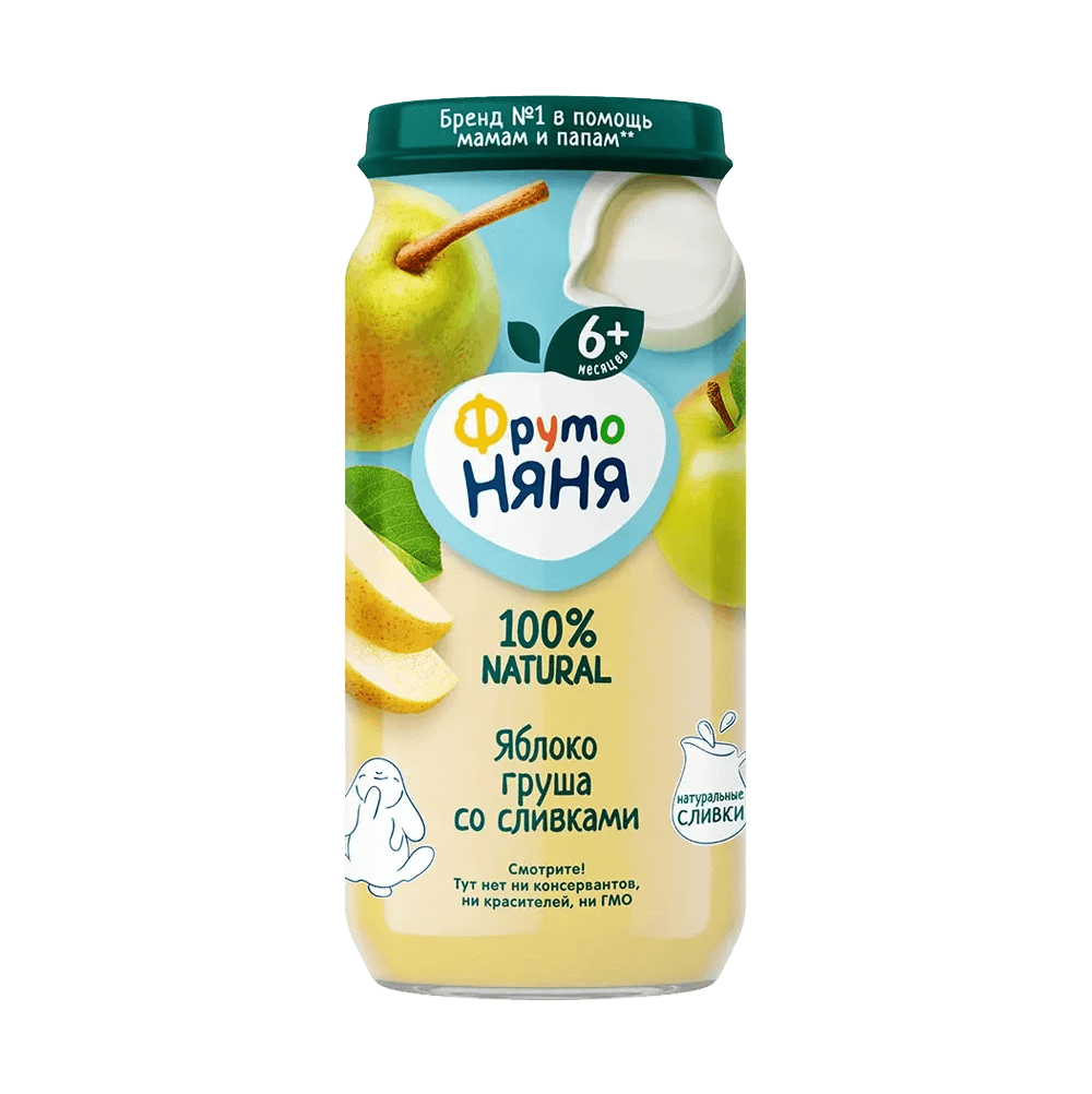 Ֆրուտո Նյանյա խյուս խնձոր տանձ սերուցքով 250գ․ №1
