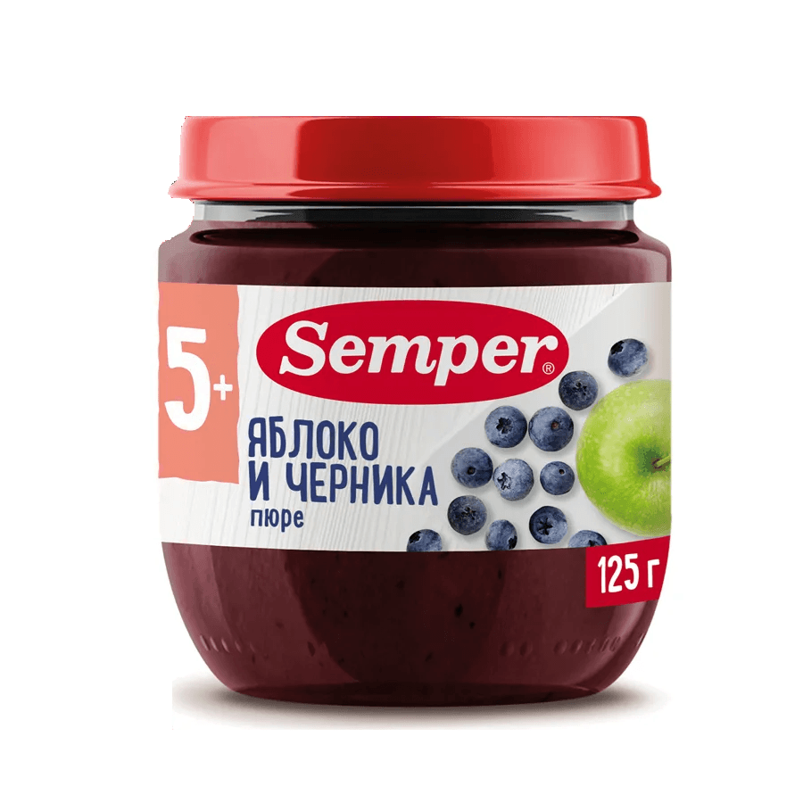 Սեմպեռ պյուրե խնձորի և հապալաս 5+ 125գ №1