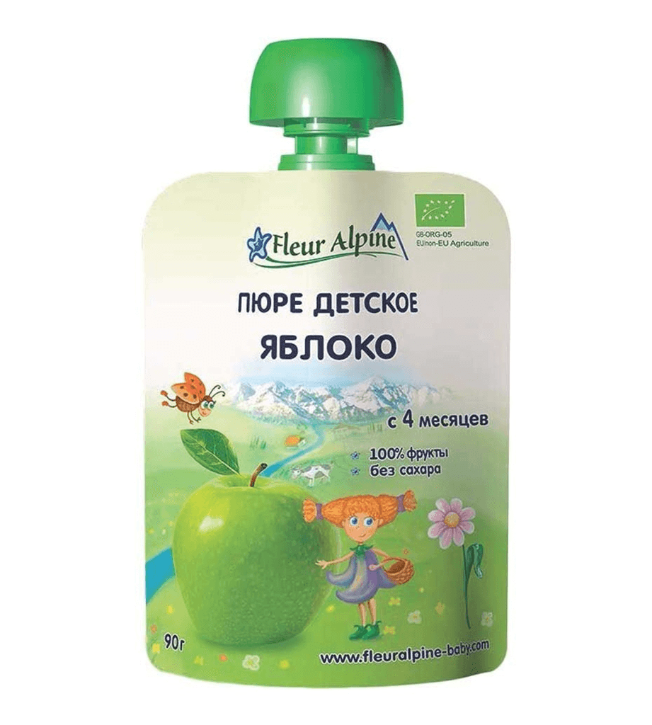 Ֆլուեր Ալպին պաուչ խնձոր 4ամս+ 90գ №1