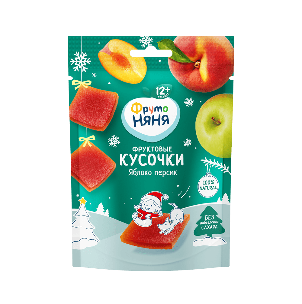 Ֆրուտոնյանյա մրգային կտորներ խնձոր և դեղձ 12ամս 53գ №1