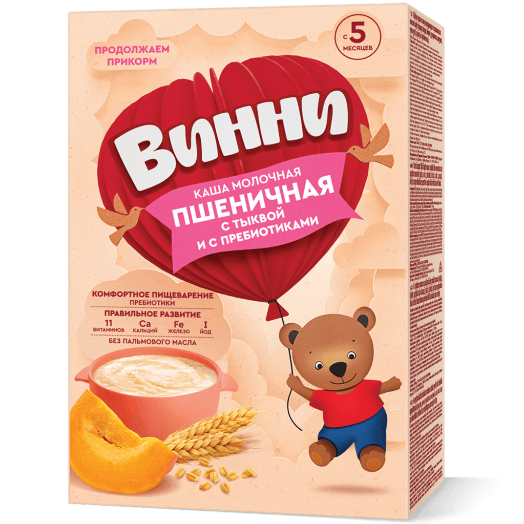 Վիննի կաթնային շիլա ցորենի դդումով պրեբիոտիկներով 5 ամս 200գ №1