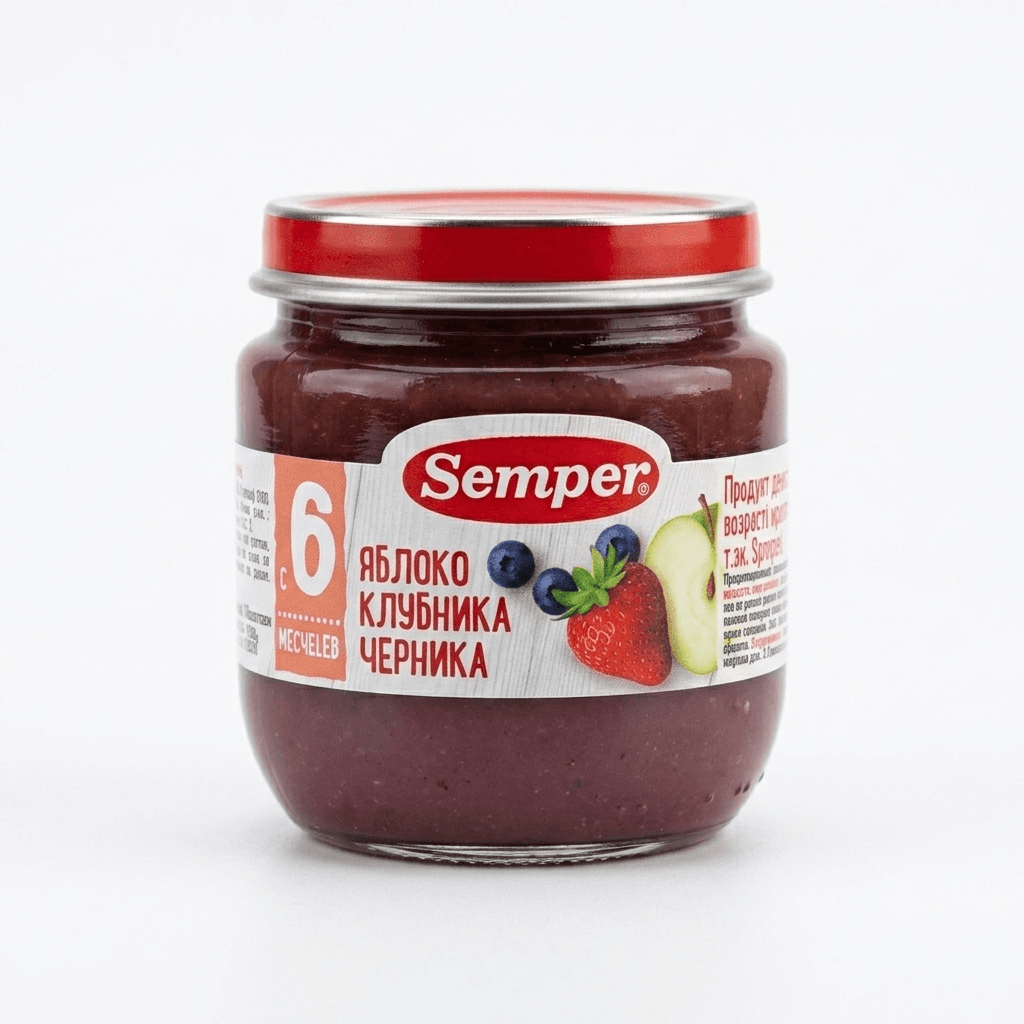 Սեմպեր խնձոր,ելակ,հապալաս 6ամս 120գ №1